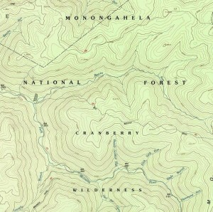 Cranberry Wilderness Topo Link to Cranberry Topo